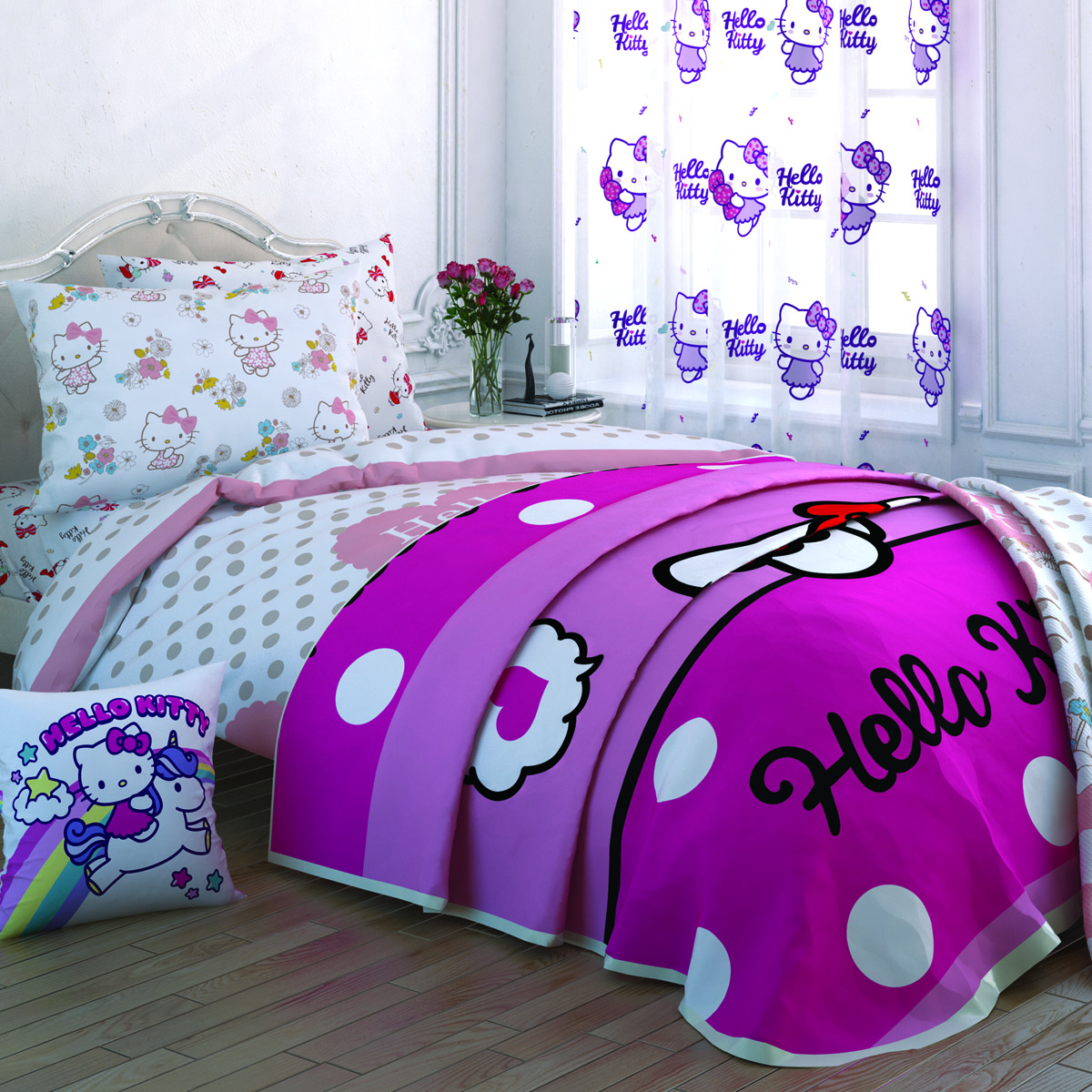 Hello Kitty Winter Yatak Örtüsü (150x220 Cm) A101
